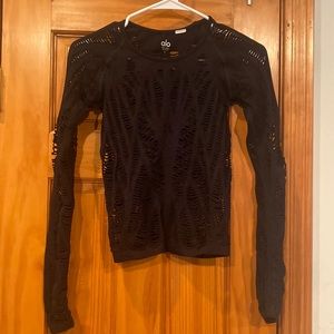 Alo yoga wanderer long sleeve laser cut top